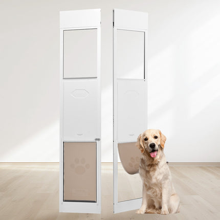 Dog Door for Sliding Glass Door, Adjustable 75.9–80.7 in, Lockable