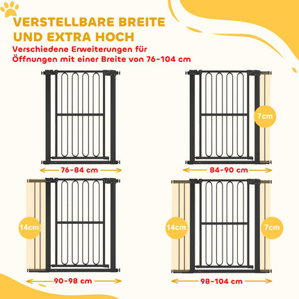 Dog Gate, 76-104 cm, No-Drill Stair Barrier