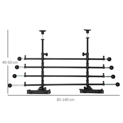 Zábrana pro psa do auta, černá - nastavitelná, protiskluzová, 85-140x40-50 cm