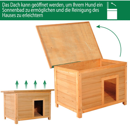 Smrková psí bouda se střechou – útulný domek 82x58x58 Cm