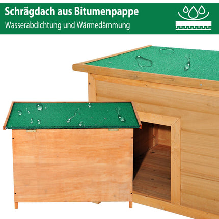 Smrková psí bouda se střechou – útulný domek 82x58x58 Cm