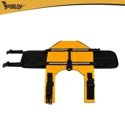 Plovací vesta pro psy, velikost M, reflexní, žlutá