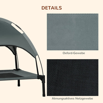 Outdoor dog seat with cover - Breathable fabric, gray