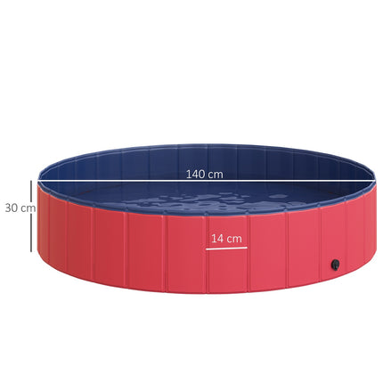 Velké brouzdaliště z PVC pro psy, Ø140x30 cm, červené