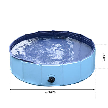 Brouzdaliště pro psy - odolné PVC a dřevo, 80 cm modré