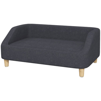 Dog sofa - elevated, wooden legs, dark grey, medium and large