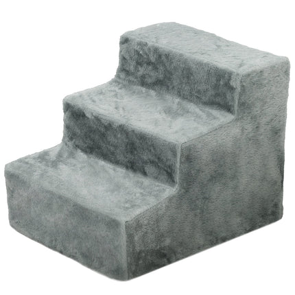 Schůdky pro mazlíčky 3stupňové plyšový vzhled, kočky a malí psi, 5 kg