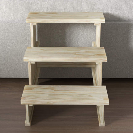 Schůdky pro mazlíčky, 3stupňové dřevěné, malí psi do 10 kg