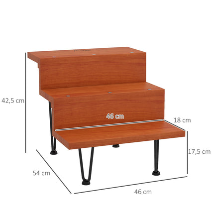 Schůdky pro mazlíčky, 3stupňové dřevo a ocel, nosnost do 20 kg