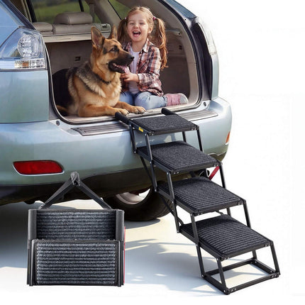Dog Stairs for Car, 4-Step Foldable Non-Slip, 200 Lb