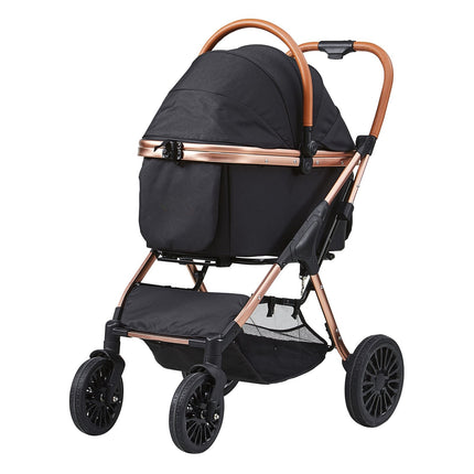 Dog Stroller, 66 lb, 4-Wheel Swivel, Brakes, Detachable Carrier
