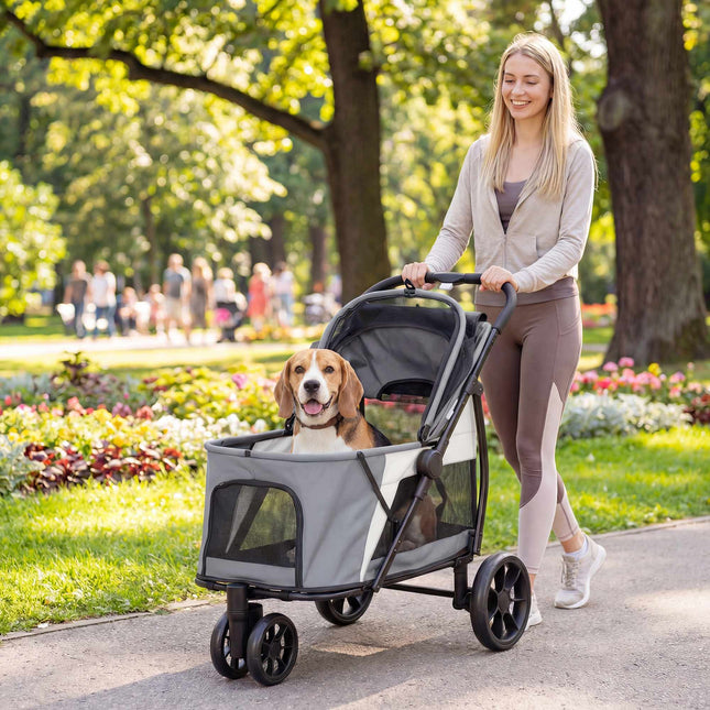 Kočárek pro psy s terénními koly, skládací, nosnost 20kg