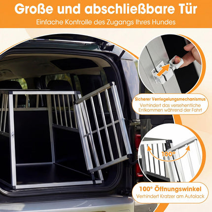 Dog Transport Box with Lockable Door & Divider, 91x65x69.5 cm