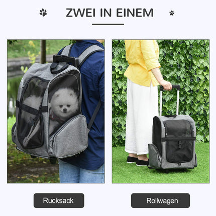Batoh a přepravka pro mazlíčky 2 v 1, prodyšná tkanina, dvířka a okénko