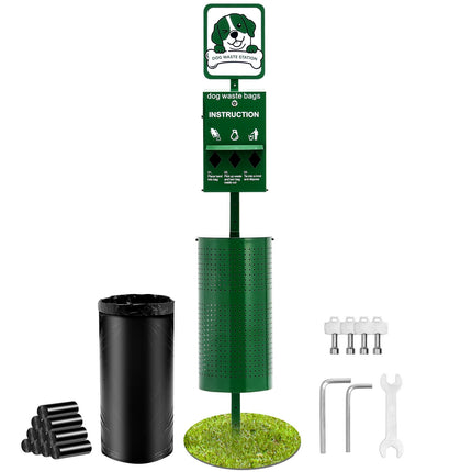 Dog Waste Station, 11.5 Gallon Bin, Dispenser, 600 Bags