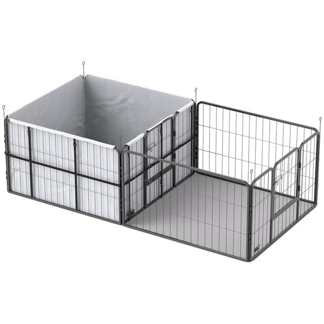 Werpkist voor honden, 7 panelen, stalen frame, Oxford-stof