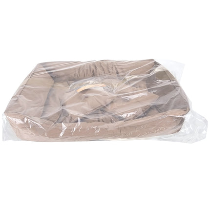 Dog and Cat Bed 70 x 50 cm with Raised Sides and 2 Pillows, Beige