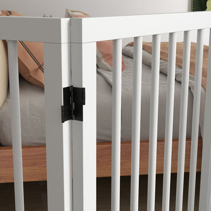 Skládací dřevěná zábrana pro psy – 4 panely s opěrnými nožkami
