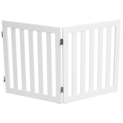 Hondenhek 60cm hoog beschermhek houten opvouwbaar 2 panelen wit