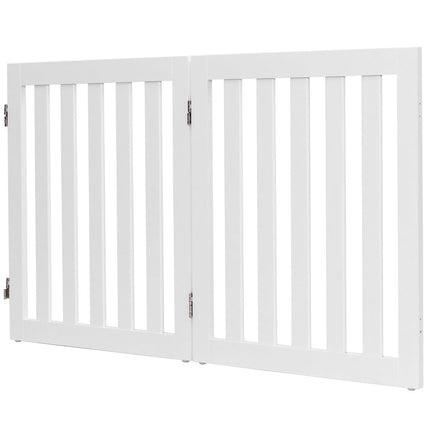 Hondenhek 60cm hoog beschermhek houten opvouwbaar 2 panelen wit