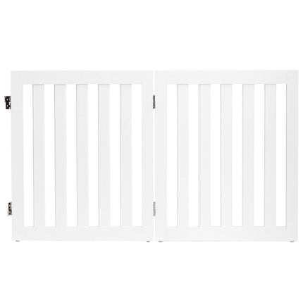 Hondenhek 60cm hoog beschermhek houten opvouwbaar 2 panelen wit