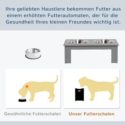 Raised dog bowl set, stainless steel, easy to maintain, 0.9L capacity