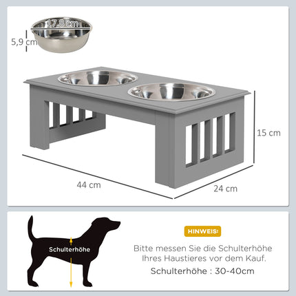 Raised dog bowl set, stainless steel, easy to maintain, 0.9L capacity