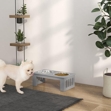 Raised dog bowl set, stainless steel, easy to maintain, 0.9L capacity