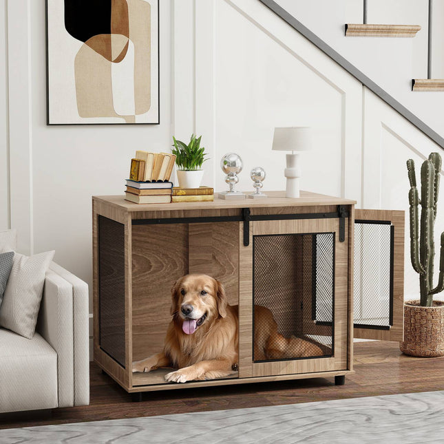 Dog cage furniture, large steel, 2-door side table 98x60x78 cm