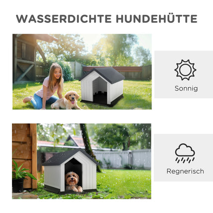 Weatherproof Dog House with Window, Asphalt Roof 62x61x60 cm