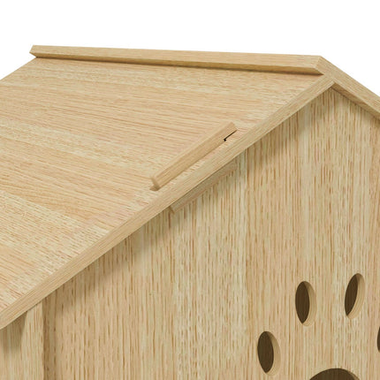Indoor dog and cat house, oak, screw-free assembly
