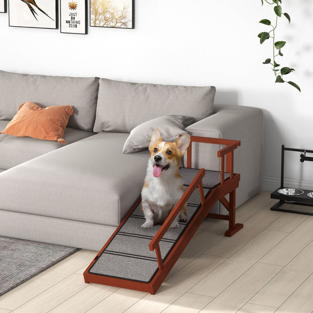 Dog ramp with removable rails, non-slip, supports 30 kg