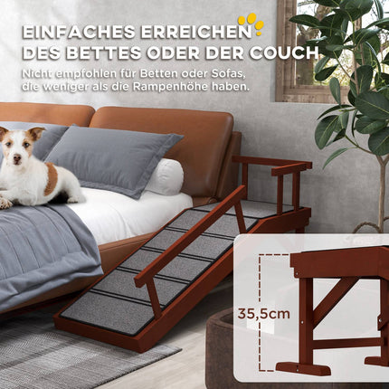 Dog ramp with removable rails, non-slip, supports 30 kg