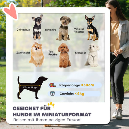 Skládací kočárek pro kočky a psy do 4 kg – síťové okénko, úložná taška