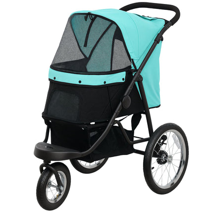 Kočárek pro psy Jogger, skládací, pro mazlíčky do 10 kg, tyrkysový