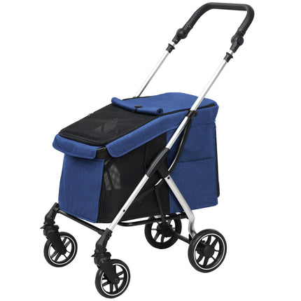 Snadno skládací kočárek pro mazlíčky, hliník, do 10 kg