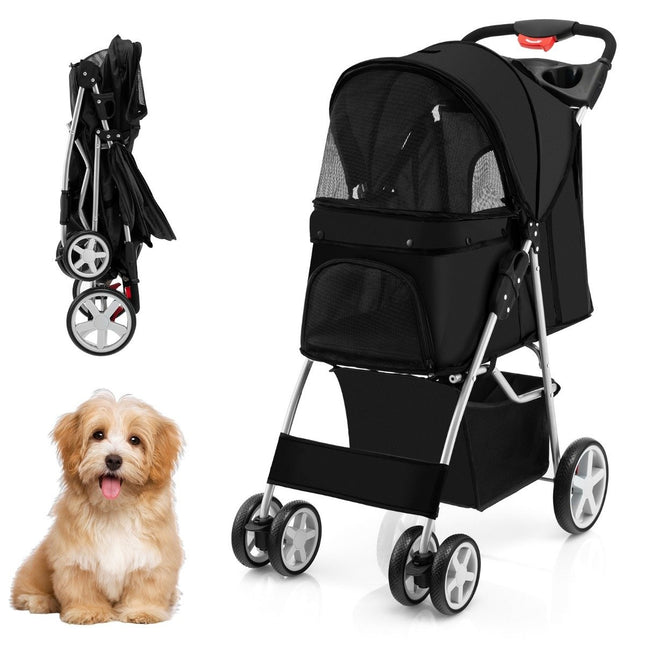 Hondenbuggy tot 15 kg 81 x 45 x 101 cm zwart