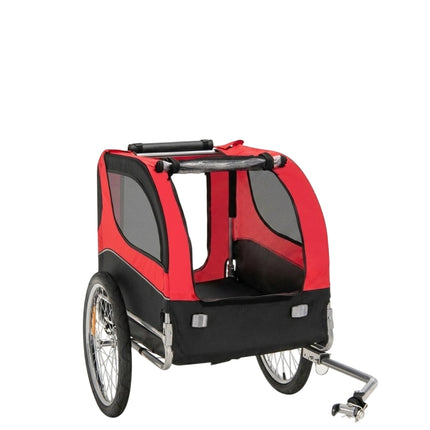 Vozík za kolo pro psy vozík za kolo pro mazlíčky nosnost 40 kg červený