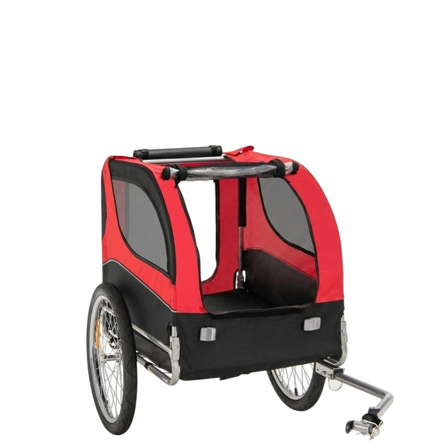 Vozík za kolo pro psy vozík za kolo pro mazlíčky nosnost 40 kg červený