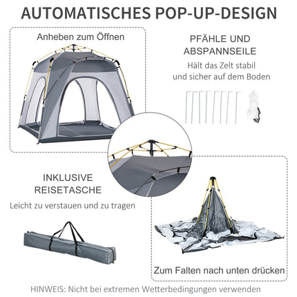 4-person dome tent, lightweight and waterproof for camping