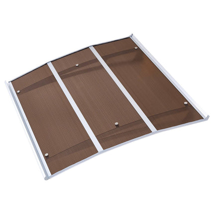 Door Awning Canopy 37 x 47 in, Polycarbonate, Brown