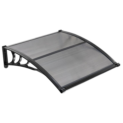 Door Awning Canopy, 38 x 40 in Polycarbonate, Smoky Gray