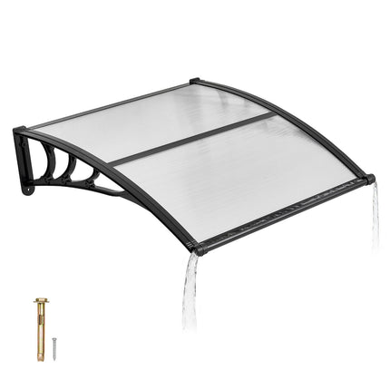 Door Awning Canopy, Clear Polycarbonate, 38 x 40 in