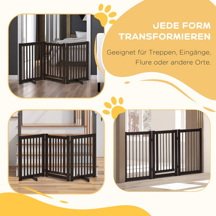 Adjustable wooden dog gate, freestanding and foldable