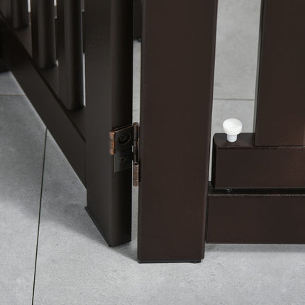 Adjustable wooden dog gate, freestanding and foldable