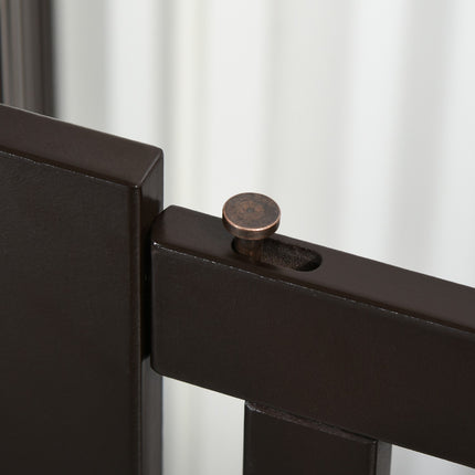 Adjustable wooden dog gate, freestanding and foldable