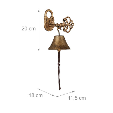 Domovní zvonek litinový „Key“ zlatý