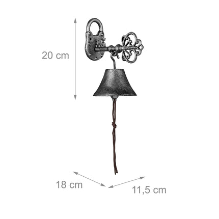 Domovní zvonek litinový „Key“ stříbrný