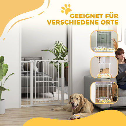 Dog Door Gate, 76-104 cm, No-Drill, Lockable, Steel
