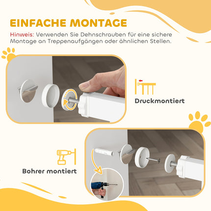 Dog Door Gate, 76-104 cm, No-Drill, Lockable, Steel